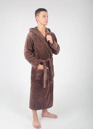 Чоловічий халат , підлітковий довгий махровий4 фото