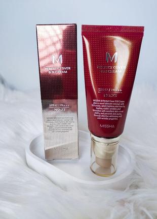 Bb крем з ідеальним покриттям missha perfect cover bb cream spf42/pa++ no.23, 50 мл