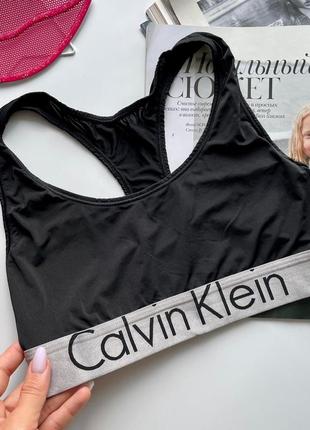 🎽чёрный спортивный топ calvin klein оригинал/оригинальный чёрный спортивный кроп-топ calvin klein🎽