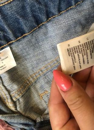 Шорты с завышенной талией, джинсовые коротенькие h&m6 фото