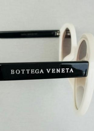 Bottega veneta стильные женские солнцезащитные очки коричневый градиент в белой оправе8 фото