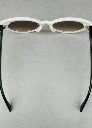 Bottega veneta стильні жіночі сонцезахисні окуляри коричневий градієнт в білій оправі5 фото
