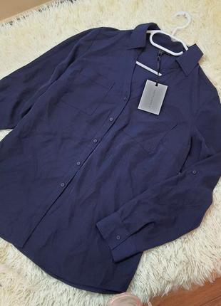 Рубашка / блузка темно-синяя2 фото