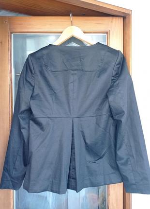 Пиджак черный хлопковый с завышенной талией h&m eur 402 фото