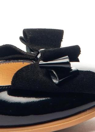 Кожаные туфли с бархатным бантиком leo 1081319 (р.29-30)2 фото