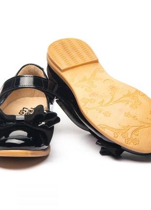 Кожаные туфли с бархатным бантиком leo 1081319 (р.29-30)3 фото