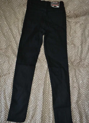 Чёрные джинсы с завышенной талией посадкой высокая талия xs-s 34-365 фото