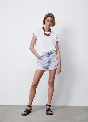 Джинсовые шорты zara с высокой посадкой