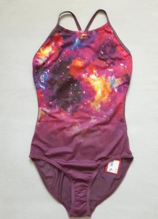 Бомбезный фирменный слитный купальник для бассейна и пляжа принт космос slazenger