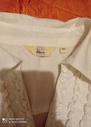 30. хлопковая белая блуза miss etam индия нарядная легчайшая нежнейшая воздушная мягкая7 фото
