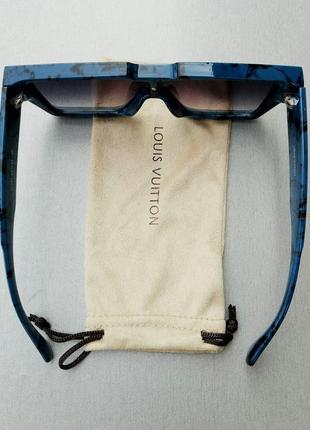 Louis vuitton большие модные женские солнцезащитные очки сине черный мрамор зеркальные4 фото