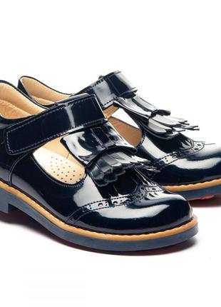 Кожаные лковые туфли leo 1081287 р.28-30 черная кожа