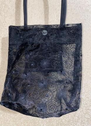 Прозрачная чёрная сумка женская, сумка шоппер3 фото