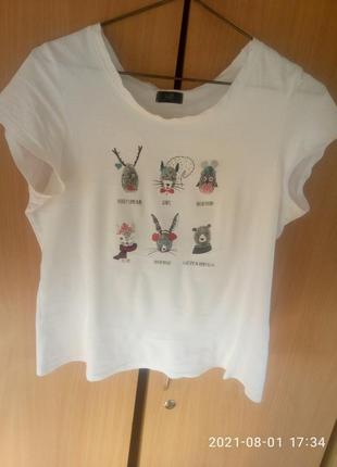 Футболочка белая f&f р.46-48