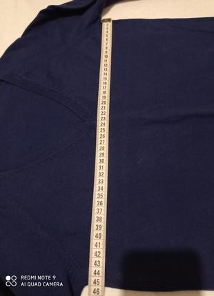 Р2. базовый хлопковый темно-синий пуловер с v-вырезом  реглан6 фото