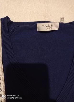 Р2. базовый хлопковый темно-синий пуловер с v-вырезом  реглан7 фото