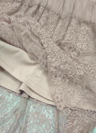 Шикарная многослойная юбка фатиновая с кружевом boohoo размер 12/л/40 -10/м/387 фото