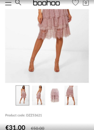 Шикарная многослойная юбка фатиновая с кружевом boohoo размер 12/л/40 -10/м/384 фото