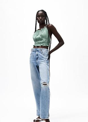 Джинси прямого крою z1975 з середньою посадкою zara, р. 38