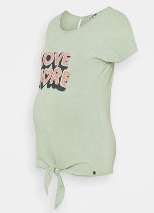 Зелёная футболка love2wait для беременных  🤰