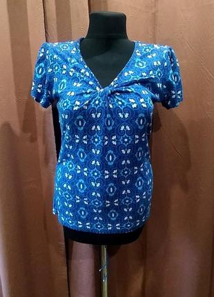 Синя Футболка в біло-голуб.візерунок 46 в'єтнам