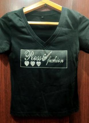 Футболка чорна 44 rossfashion