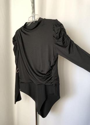 Черный боди драпировка новый