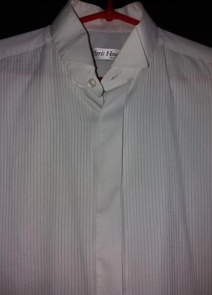 Качественная белая рубашка под запонки р.xl