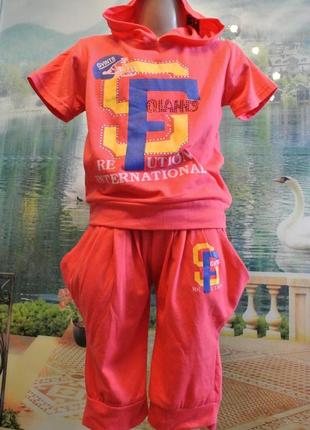 Костюмчик для дівчинки: бріджі галіфе+футболка з капюшоном