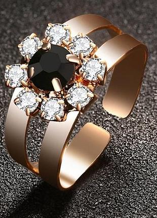 🏵красивое безразмерное кольцо в стразах, новое! арт. 109274