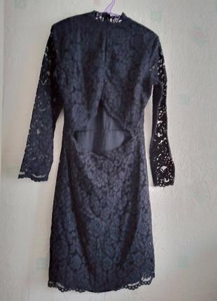 🍒🍓праздничное темно - синее гипюровое платье кружево h&amp;m4 фото