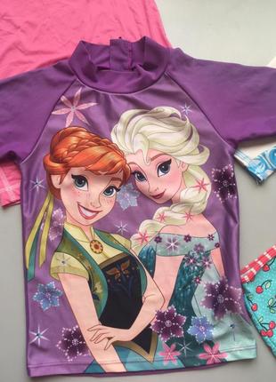 Солнцезащитеая футболка шорти для плавання купальник h&m disney frozen10 фото