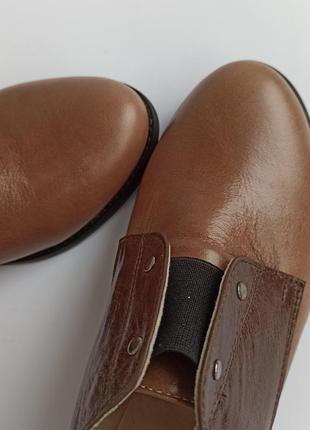 Кожаные коричневые туфли ari andano на резинке 37 размера 24-24,5 см2 фото