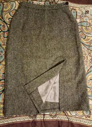 Теплая классическая 100% шерсть юбка