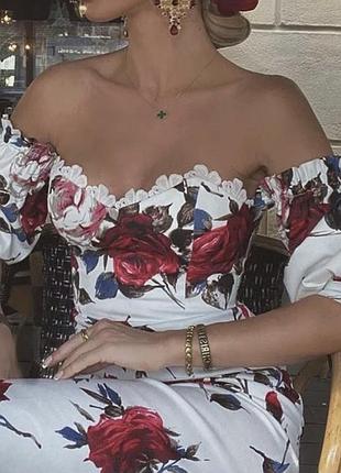 Ідеальне біле плаття 👗 в квітковий принт