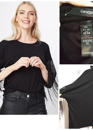 Большой размер вискоза фирменная стройнящая натуральная с бахромой на рукавах качество