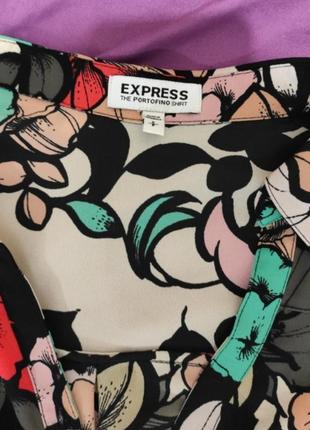 Шикарная брендовая яркая блуза шифон express portofino shirt