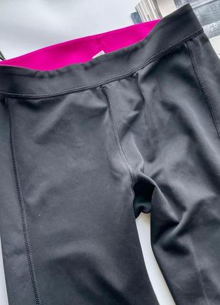 👖чёрные спортивные лосины adidas оригинал/оригинальные леггинсы с розовыми вставками adidas👖7 фото