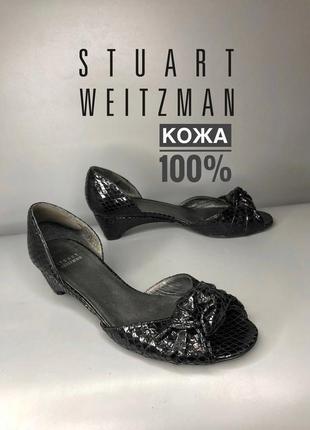 Stuart weitzman дизайнерские босоножки кожаные питон мюли классические вечерние owens lang1 фото