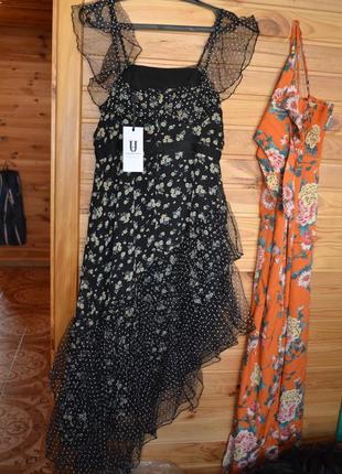 Роскошное люкс платье магазина asos, в цветы + рюши и горошек!8 фото