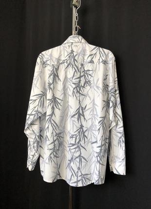 Maver рубашка белая серая «листья ивы»2 фото
