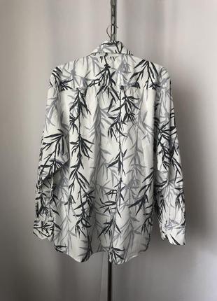 Maver рубашка белая серая «листья ивы»5 фото