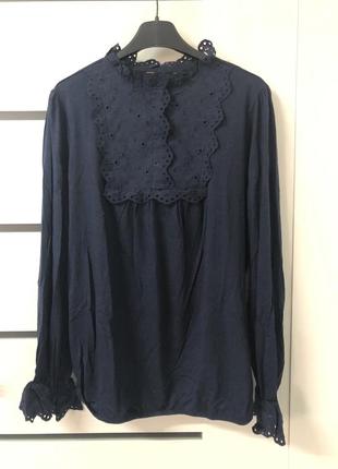 Якісна синя блуза в офісному стилі від tchibo (німеччина), р.: 50-52 (44/46 евро)5 фото