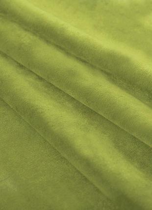 Портьерная ткань для штор бархат светло-оливкового цвета2 фото