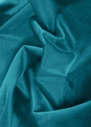Порт'єрна тканина для штор оксамит блакитного кольору1 фото