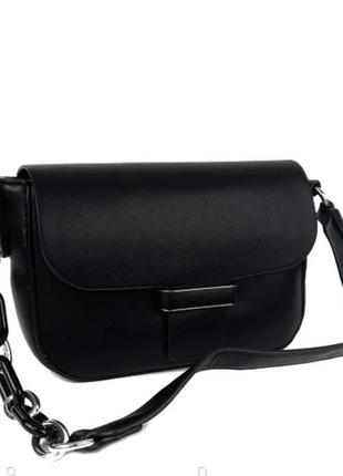 Сумка жіноча крос-боді. кожзам чорна