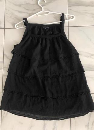 Блуза нарядная майка  на бретелях с воланом / оборками / зефирка