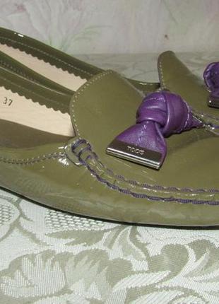 -tod"s - роскошные мокасины 100% кожа лак р. 37