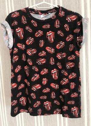 Футболка з принтом the rolling stones lips губки