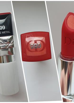 Dior rouge dior double rouge матова помада з металевим сяйвом - 999